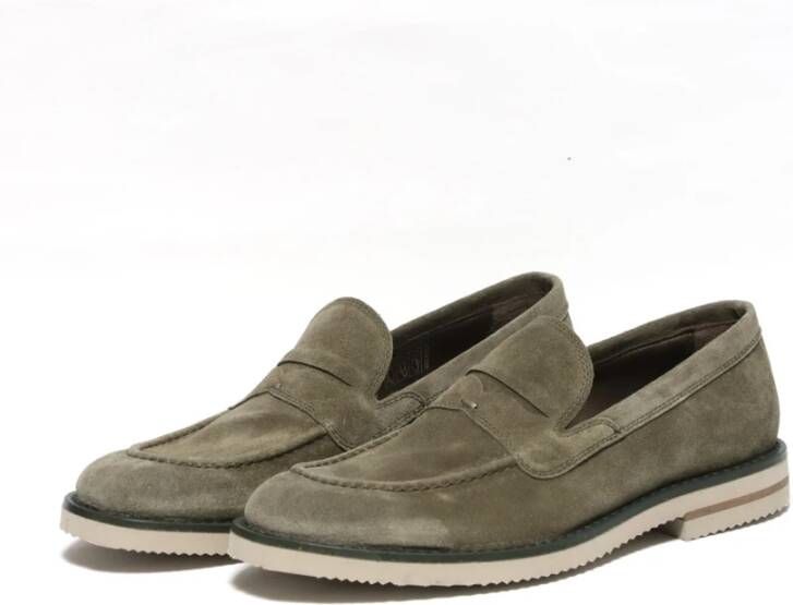 Hundred100 Groene Suède Loafer Schoenen Green Heren