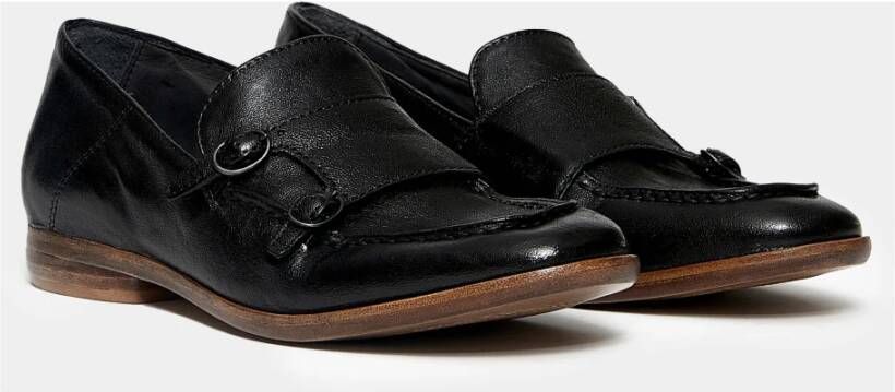 Hundred100 Zwarte leren Loafer Mocassins Black Dames