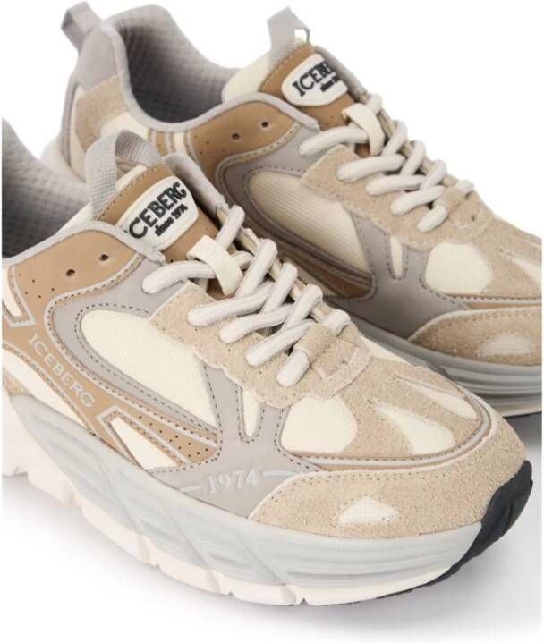 Iceberg Beige Leren Sneakers Beige Heren