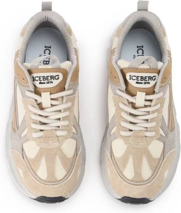 Iceberg Beige Leren Sneakers Beige Heren