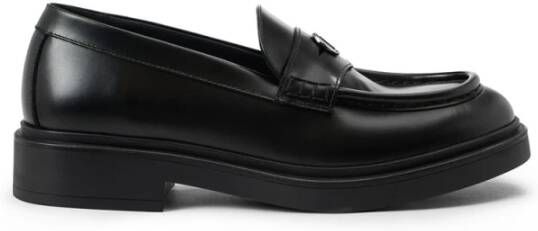 Iceberg Elegante zwarte leren loafers met logo monogram Black Dames