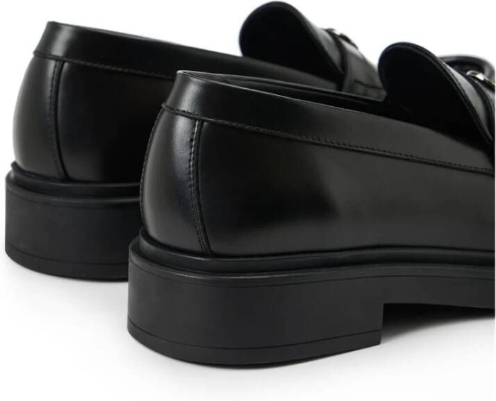 Iceberg Elegante zwarte leren loafers met logo monogram Black Dames