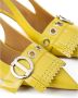 Iceberg Gele gepatineerde leren pumps met kittenhak logo en franje Yellow Dames - Thumbnail 4