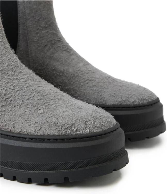 Iceberg Grijze suède enkellaars met elastische zijkanten en stud details Gray Heren