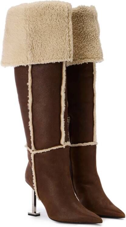 Iceberg Sheepskin Overknee Laarzen Brown Dames