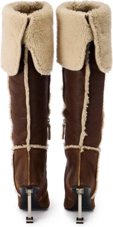 Iceberg Sheepskin Overknee Laarzen Brown Dames