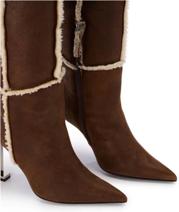 Iceberg Sheepskin Overknee Laarzen Brown Dames