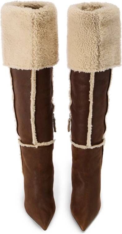 Iceberg Sheepskin Overknee Laarzen Brown Dames