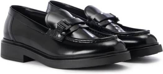 Iceberg Verfijnde leren loafers met dikke zool Black Heren