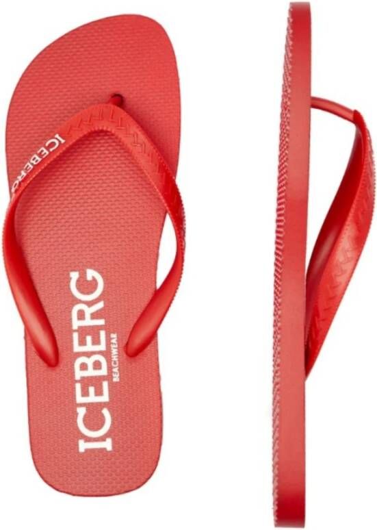 Iceberg Verticale Logo Slipper voor Mannen Red Heren