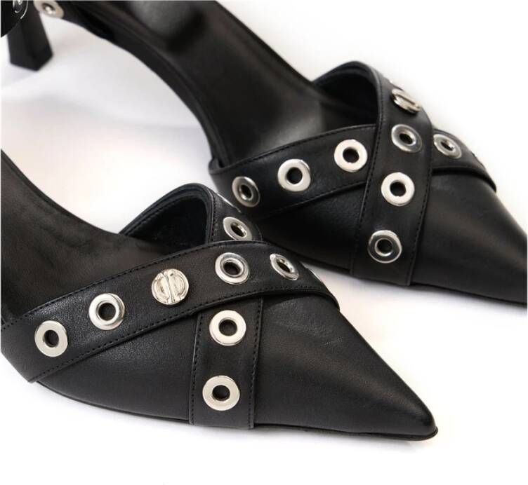 Iceberg Zwarte kittenhak slingback met stud details Black Dames