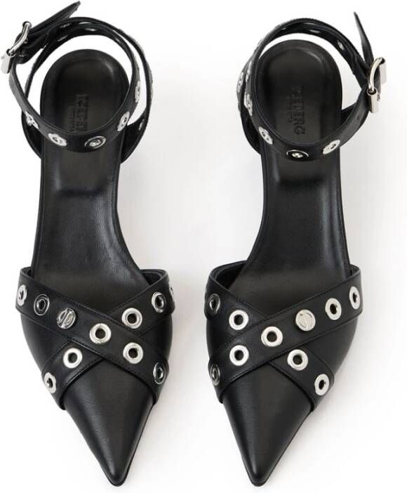 Iceberg Zwarte kittenhak slingback met stud details Black Dames