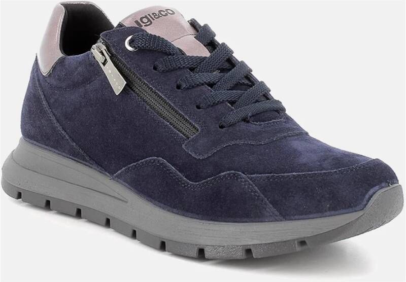 IGI&Co Blauwe Retro Rits Sneakers Blue Dames