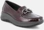 IGI&Co Bordeaux Leren Mocassins met Sleehak Red Dames - Thumbnail 2