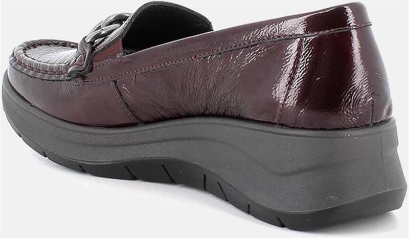 IGI&Co Bordeaux Leren Mocassins met Sleehak Red Dames