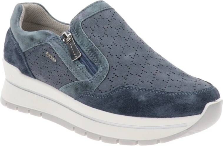 IGI&Co Leren Dames Sneakers Stijlvol Comfort Blue Dames