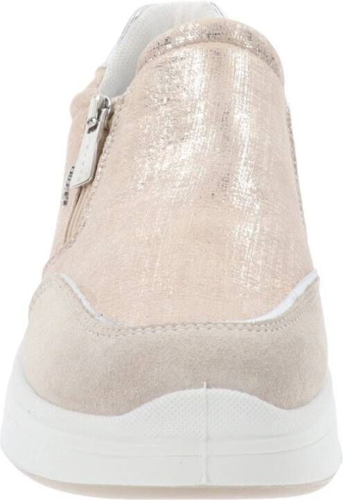 IGI&Co Leren en stoffen damessneakers Beige Dames