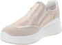 IGI&Co Leren en stoffen damessneakers Beige Dames - Thumbnail 4