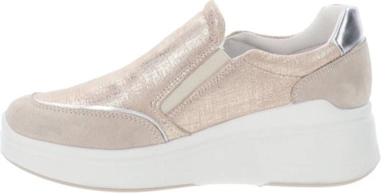 IGI&Co Leren en stoffen damessneakers Beige Dames