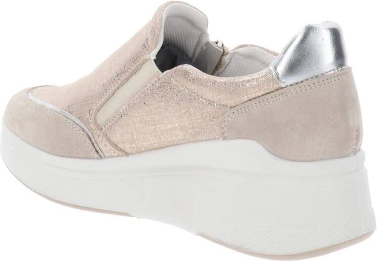 IGI&Co Leren en stoffen damessneakers Beige Dames