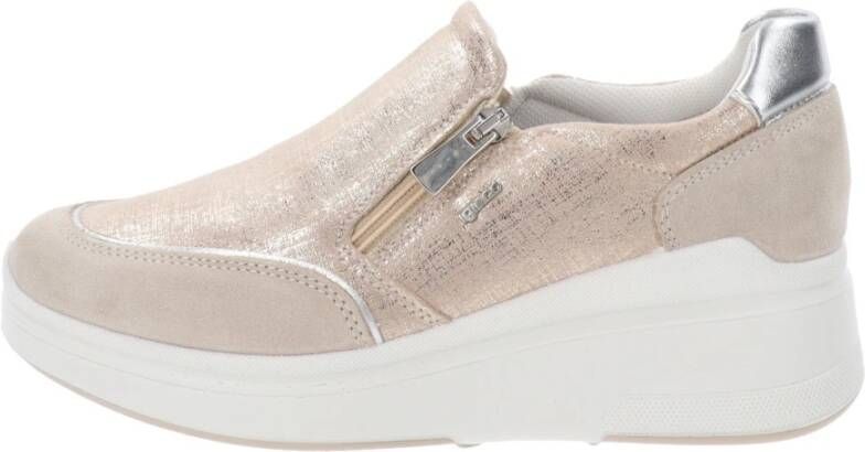 IGI&Co Leren en stoffen damessneakers Beige Dames