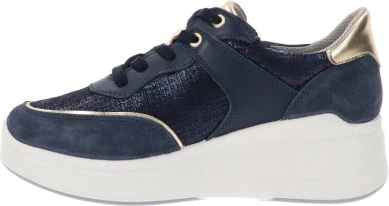 IGI&Co Leren en stoffen damessneakers Blue Dames