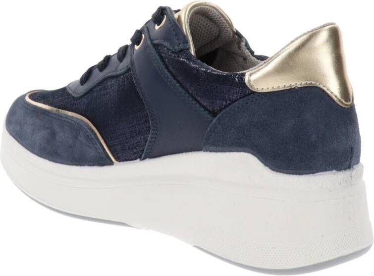 IGI&Co Leren en stoffen damessneakers Blue Dames