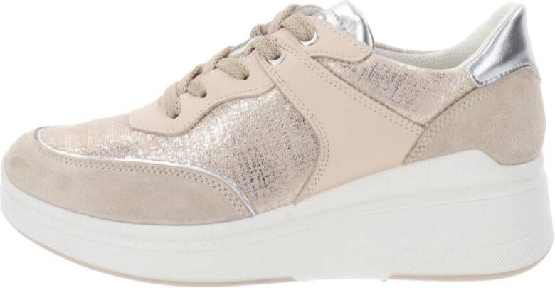 IGI&Co Leren en stoffen sneakers Beige Dames