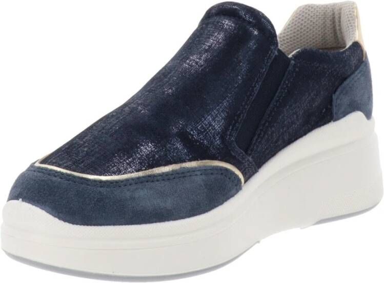 IGI&Co Leren en Stoffen Sneakers Blue Dames