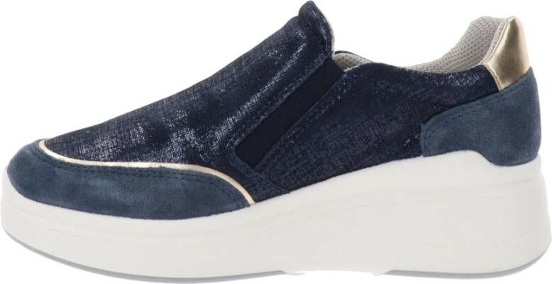 IGI&Co Leren en Stoffen Sneakers Blue Dames