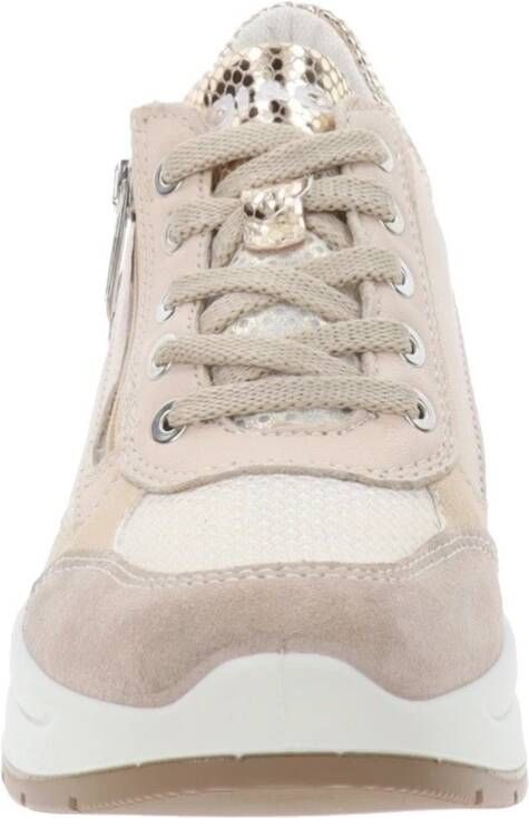 IGI&Co Leren en stoffen sneakers voor vrouwen Beige Dames