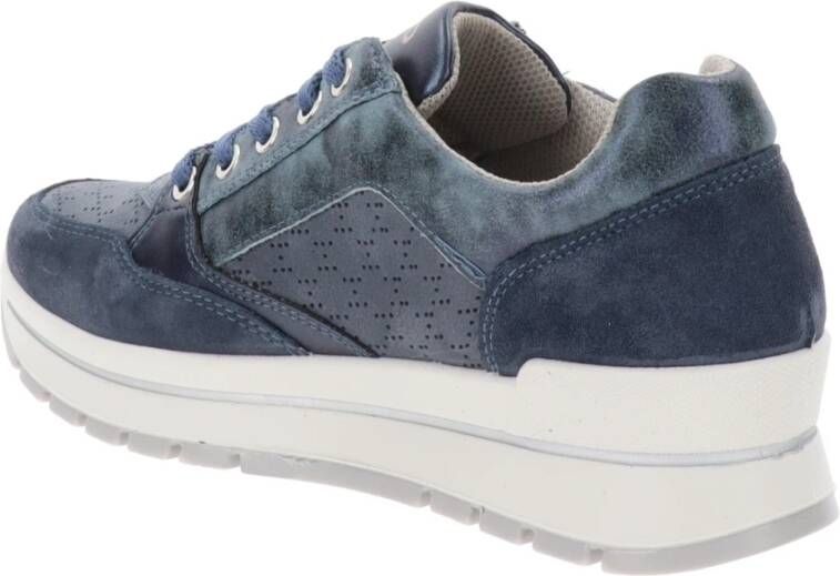 IGI&Co Leren Sneakers met Veters en Rits Blue Dames