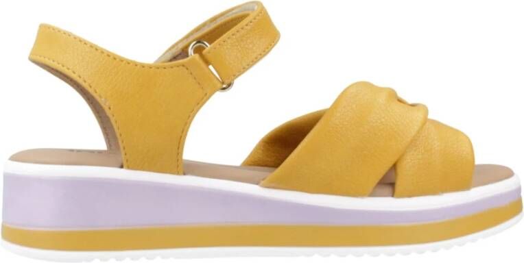 IGI&Co Stijlvolle Platte Sandalen voor Vrouwen Yellow Dames