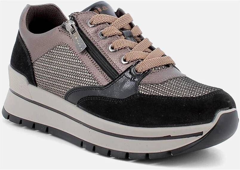 IGI&Co Winter Sleehak Sneakers met Rits Black Dames