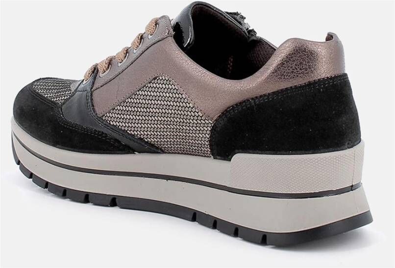 IGI&Co Winter Sleehak Sneakers met Rits Black Dames