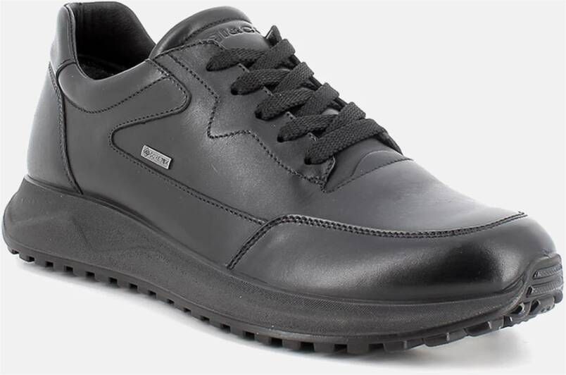 IGI&Co Zwarte leren Gore-Tex sneakers Black Heren