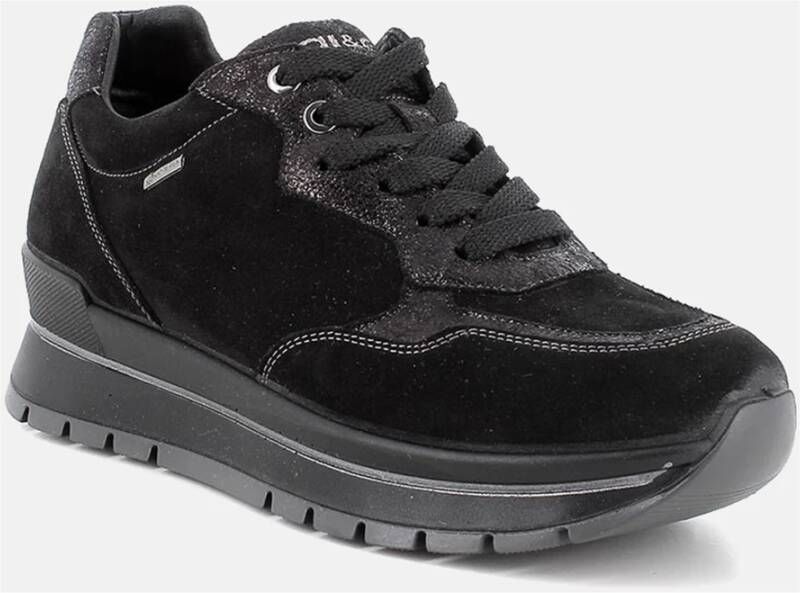 IGI&Co Zwarte Sneakers met Gore-Tex Voering Black Dames