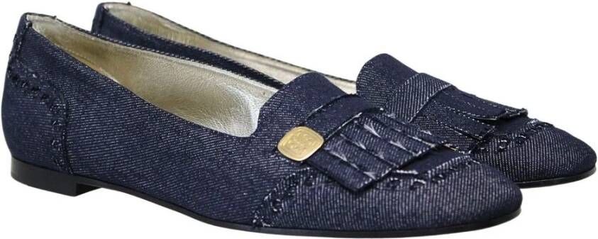 Ines De La Fressange Paris Denim Loafer Ballerina Médaille d`Or Logo Blue Dames