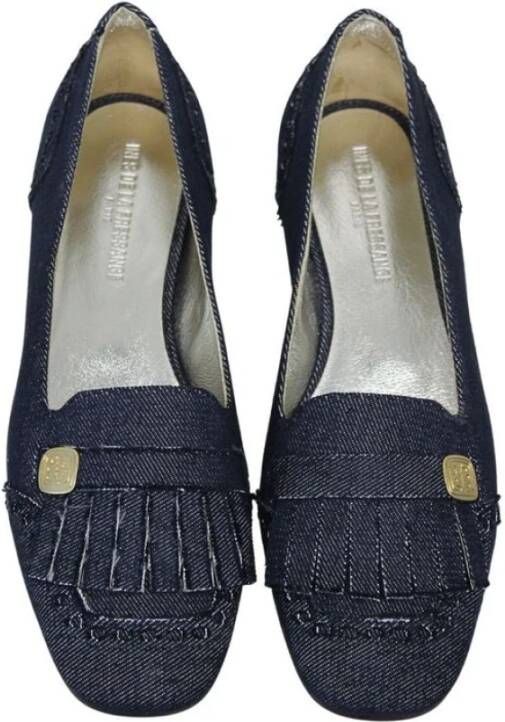 Ines De La Fressange Paris Denim Loafer Ballerina Médaille d`Or Logo Blue Dames