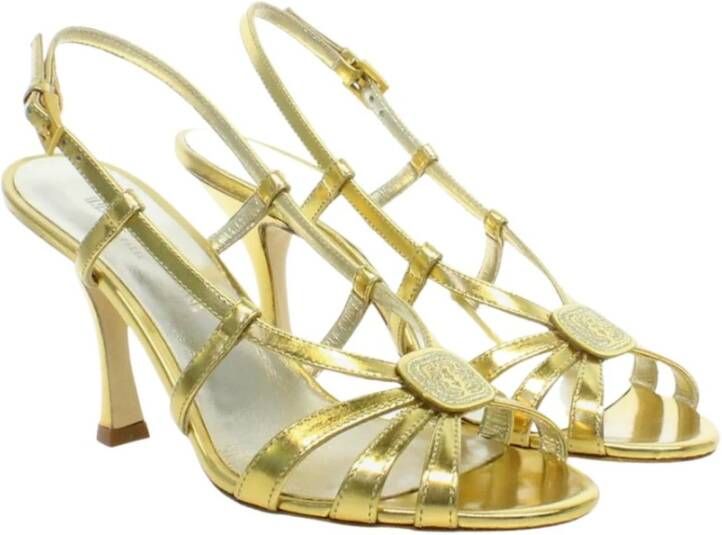 Ines De La Fressange Paris Gouden Blad Strappy Sandaal Yellow Dames