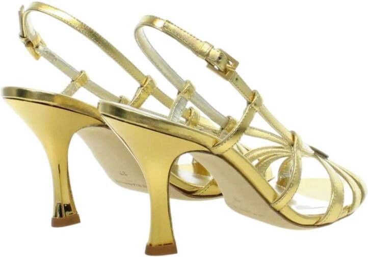 Ines De La Fressange Paris Gouden Blad Strappy Sandaal Yellow Dames