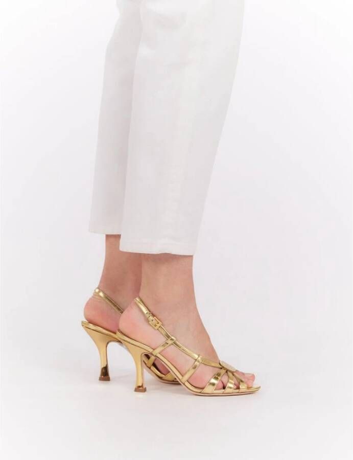 Ines De La Fressange Paris Gouden Blad Strappy Sandaal Yellow Dames