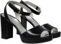 Ines De La Fressange Paris Laura platform sandaal in glad zwart leer Black Dames - Thumbnail 2