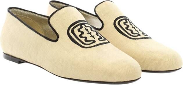 Ines De La Fressange Paris Geborduurde loafers Beige Dames