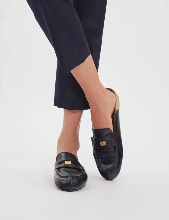 Ines De La Fressange Paris Zwarte muil loafer Black Dames