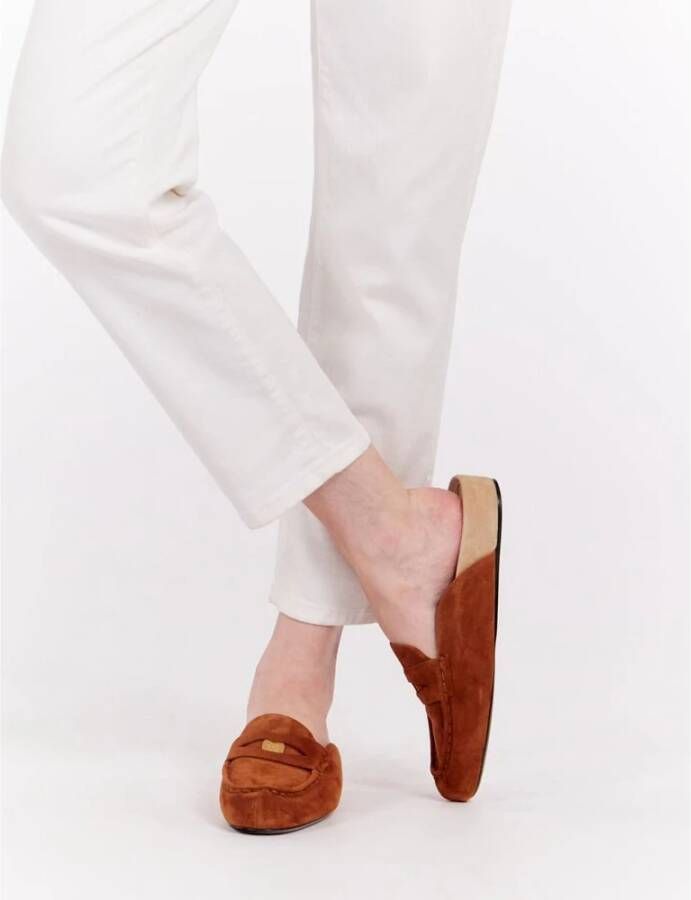 Ines De La Fressange Paris Moccasin mule cognac Brown Dames