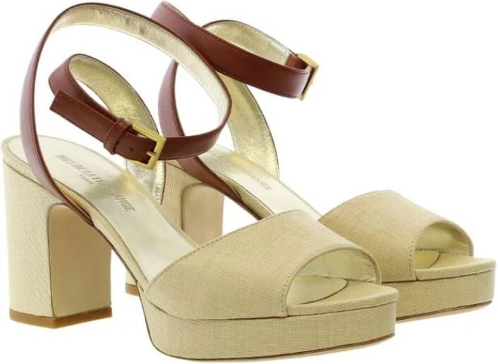 Ines De La Fressange Paris Cognac platform sandal Cognac platform sandaal Beige Dames