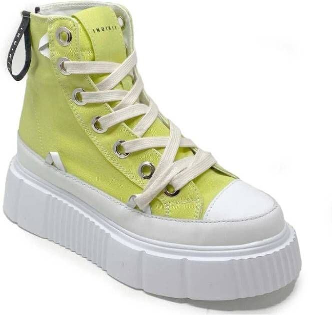 Inuikii Canvas High Lime Sneakers Green Dames