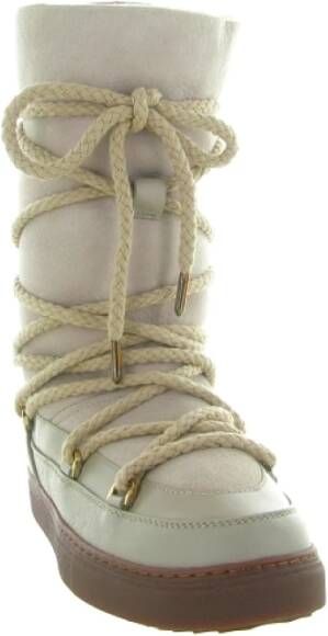 Inuikii Hoge Veterschoenen Curly Rock Beige Dames