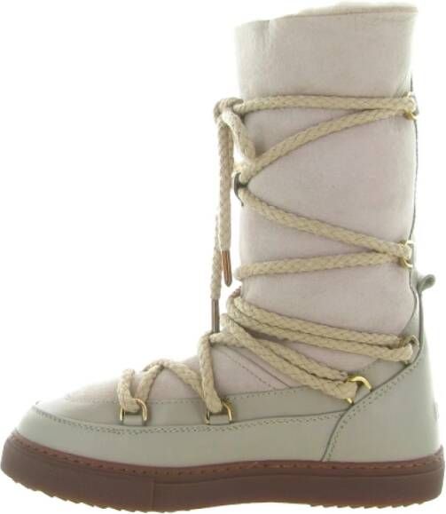 Inuikii Hoge Veterschoenen Curly Rock Beige Dames